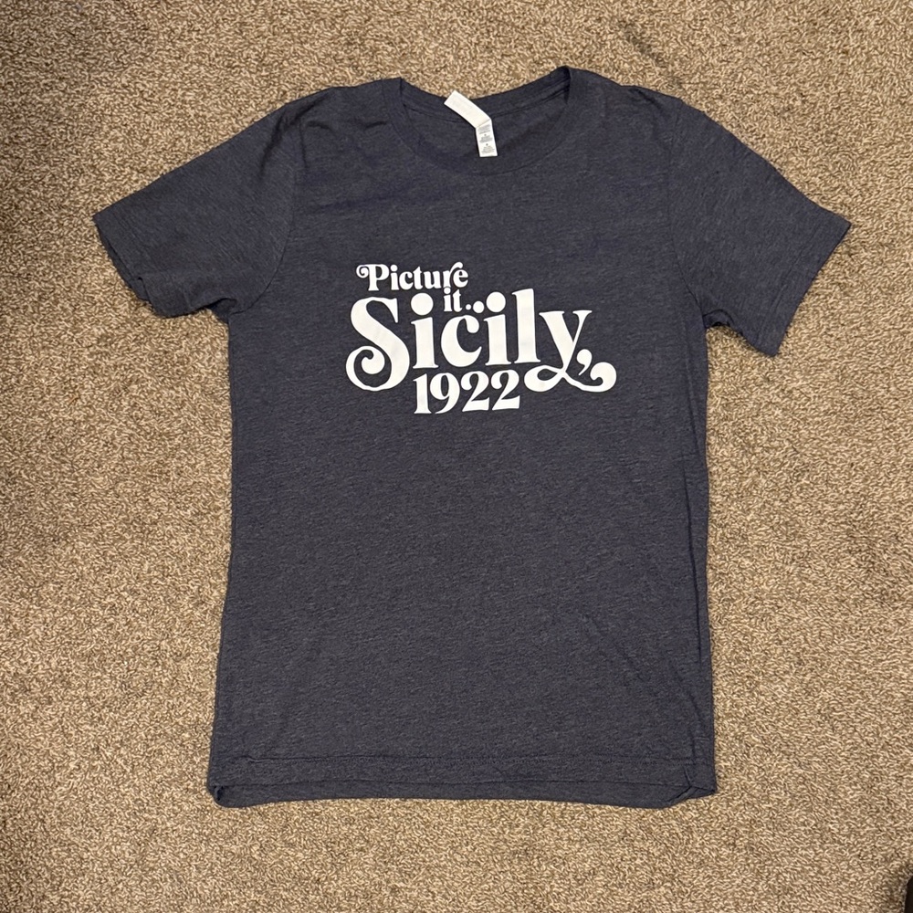 Golden Girls Anvil Dark Blue T-Shirt with Sicily Graphic